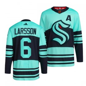Seattle Kraken Trikot Adam Larsson 6 Adidas 2022-23 Eisblau Reverse Retro 2.0 Authentic - Herren